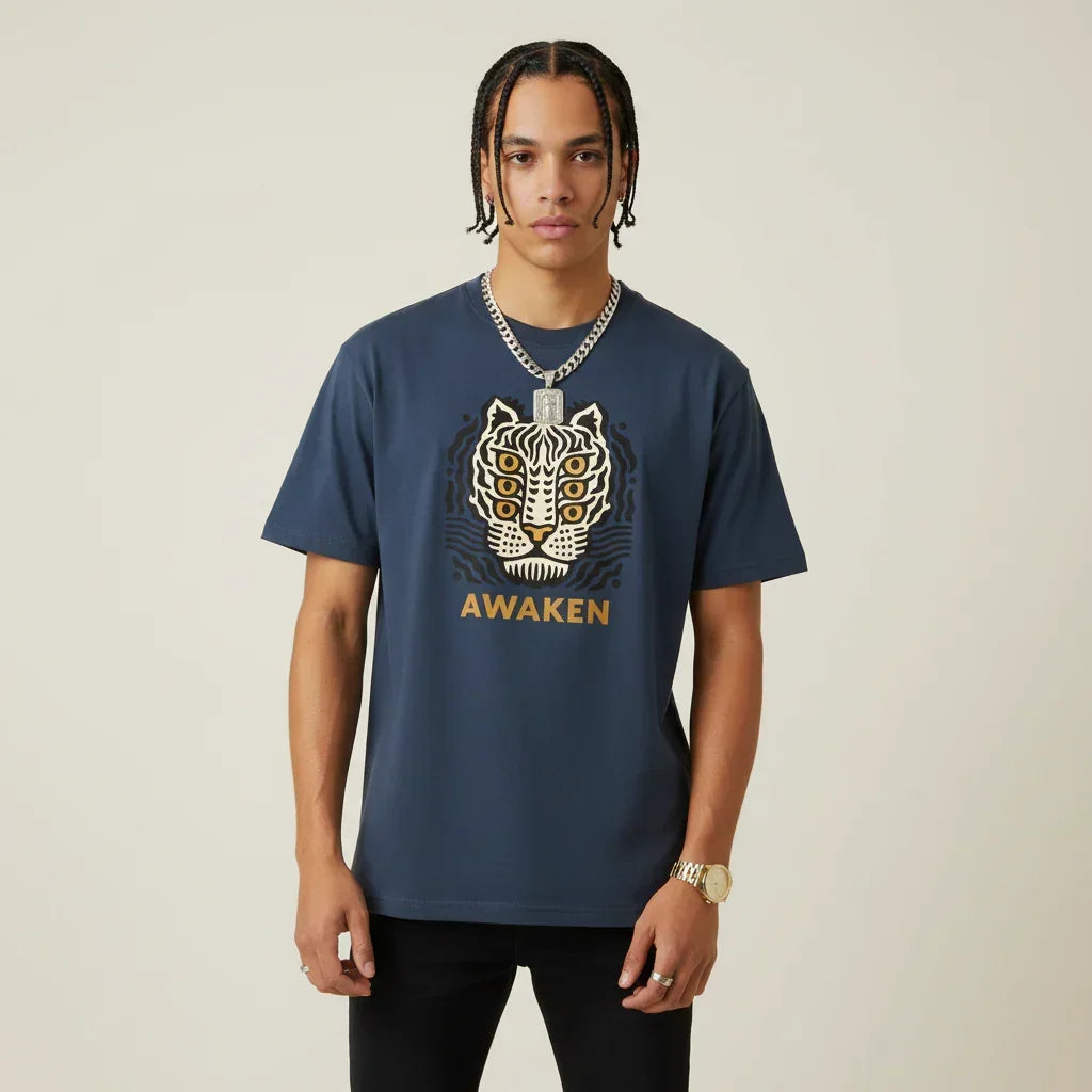 Japan T-Shirt Men’s Awaken Tiger Graphic | Rebooters
