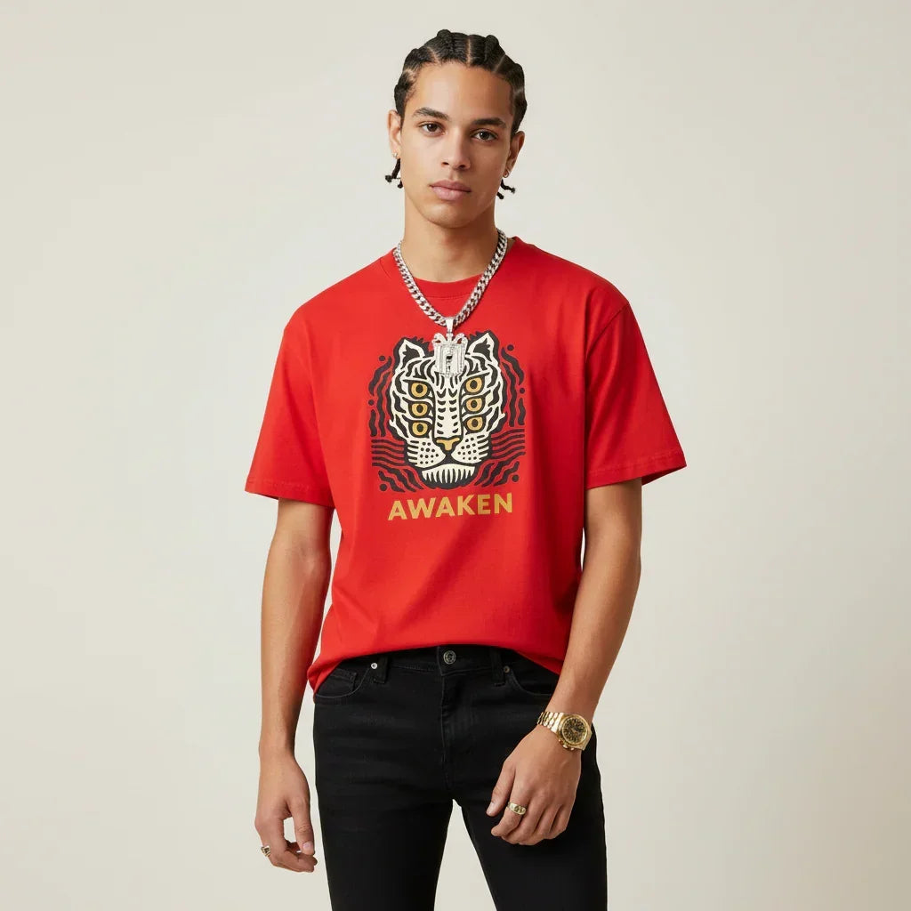 Japan T-Shirt Men’s Awaken Tiger Graphic | Rebooters