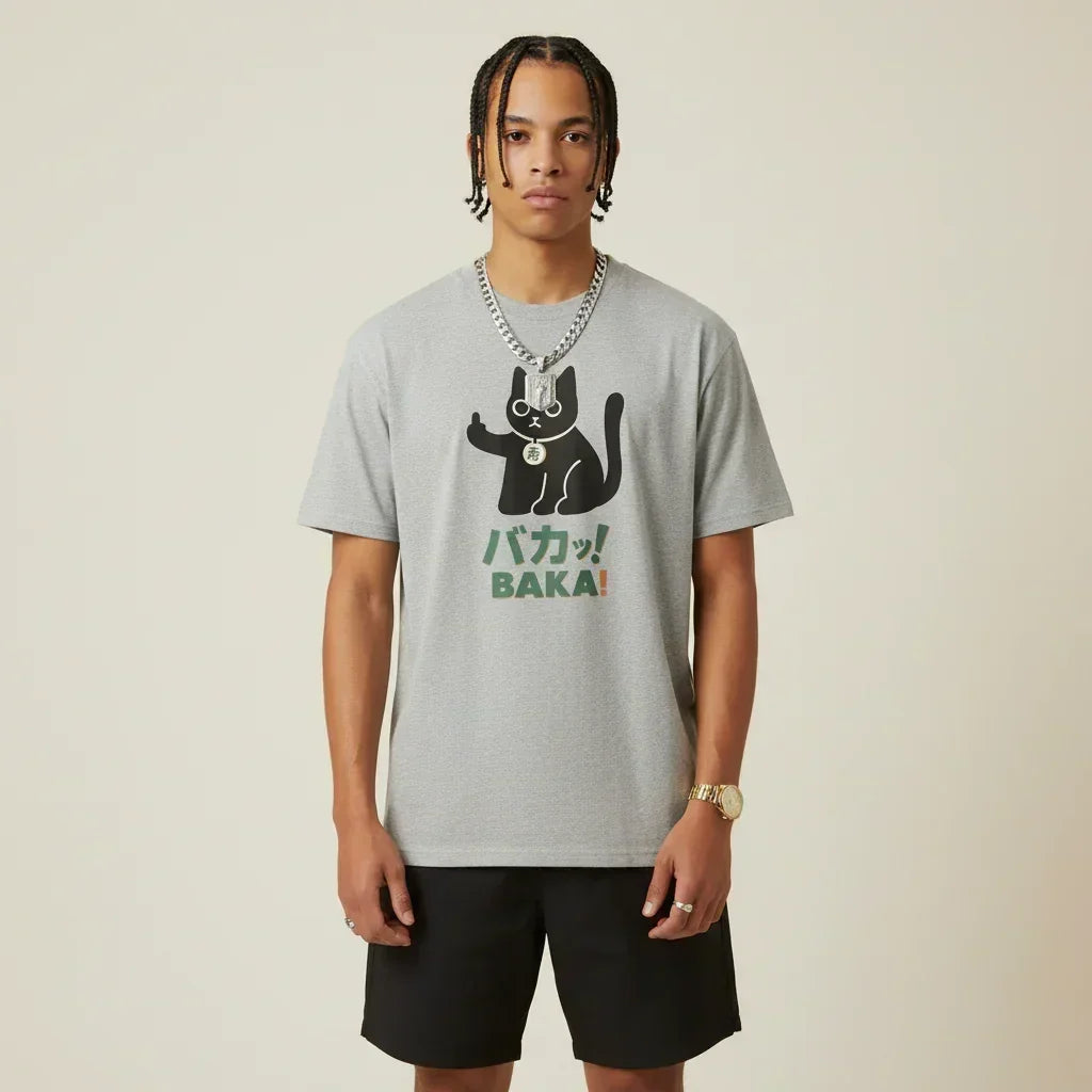 Japan T-Shirt Men's Baka Cat | Rebooters