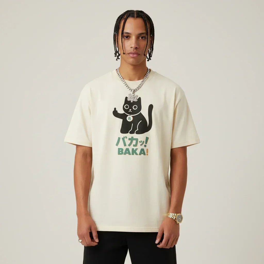 Japan T-Shirt Men's Baka Cat | Rebooters