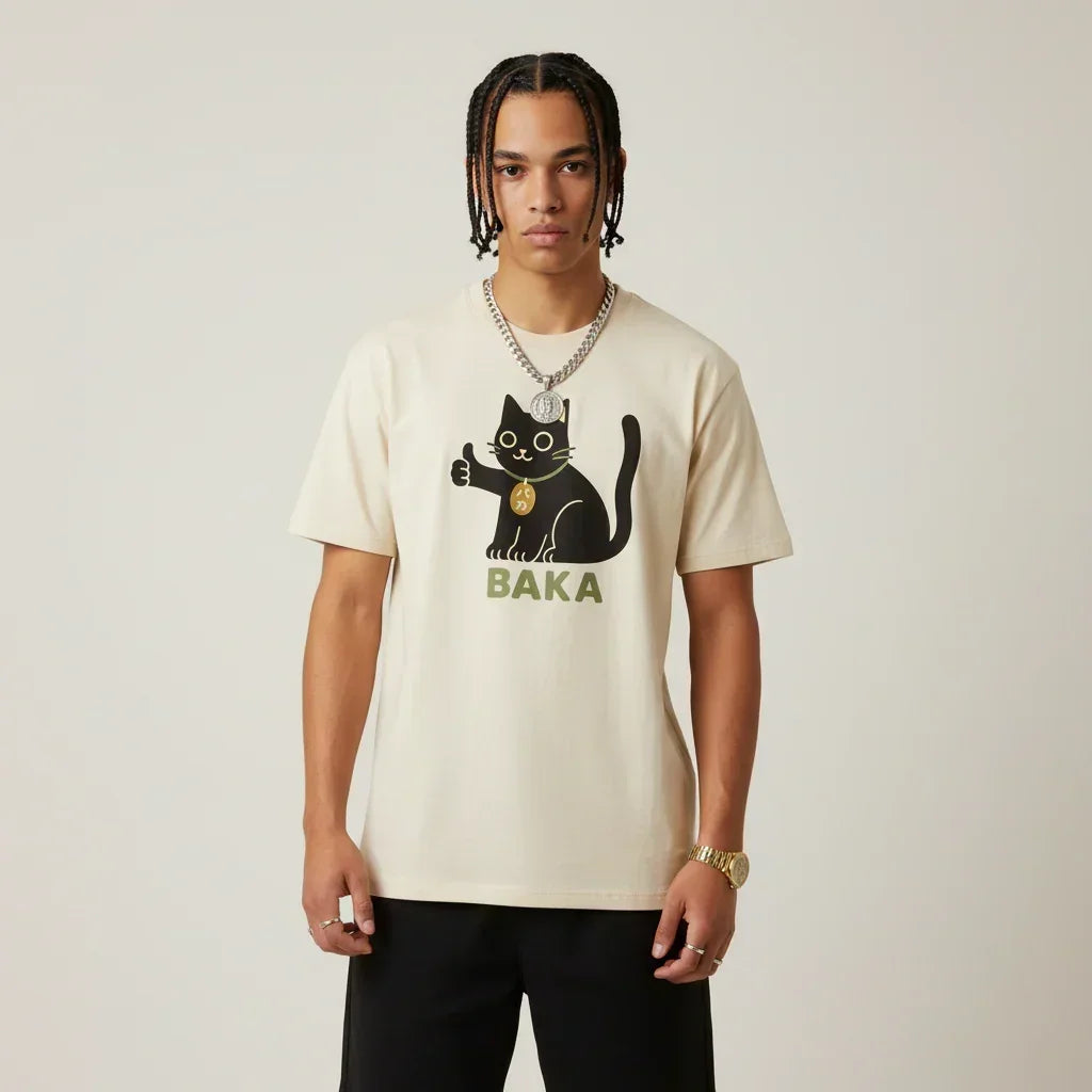 Japan T-Shirt Men's Baka Cat | Rebooters