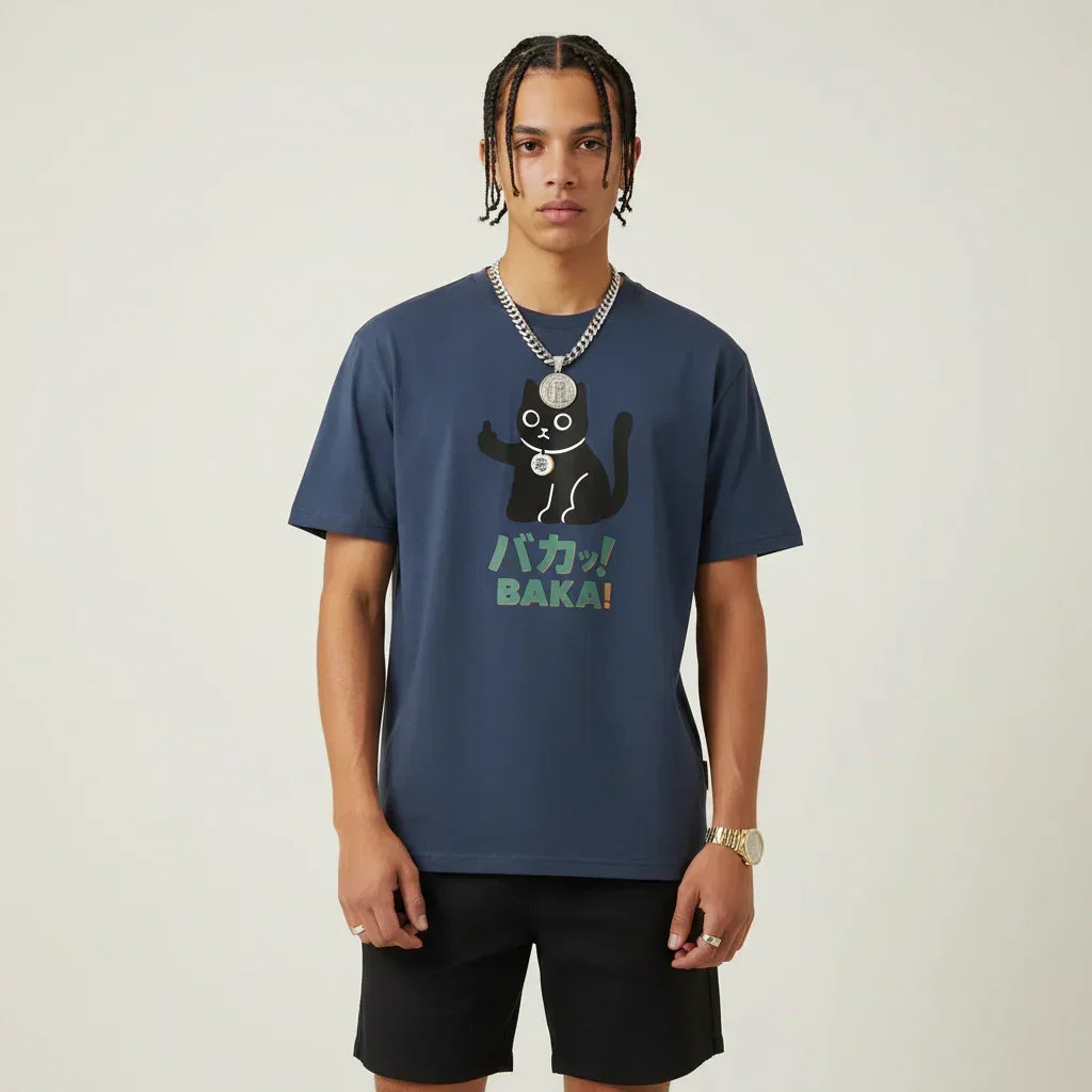 Japan T-Shirt Men's Baka Cat | Rebooters