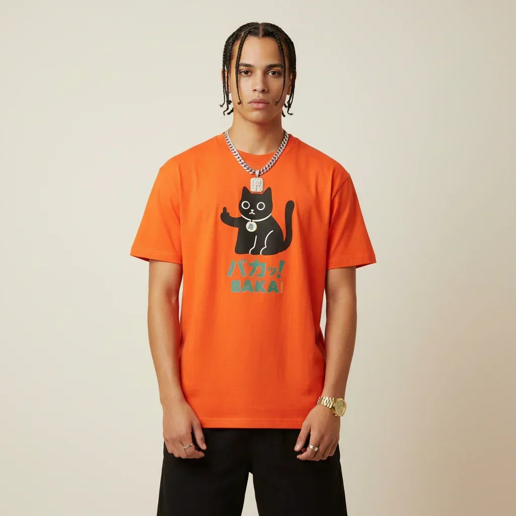 Japan T-Shirt Men's Baka Cat | Rebooters
