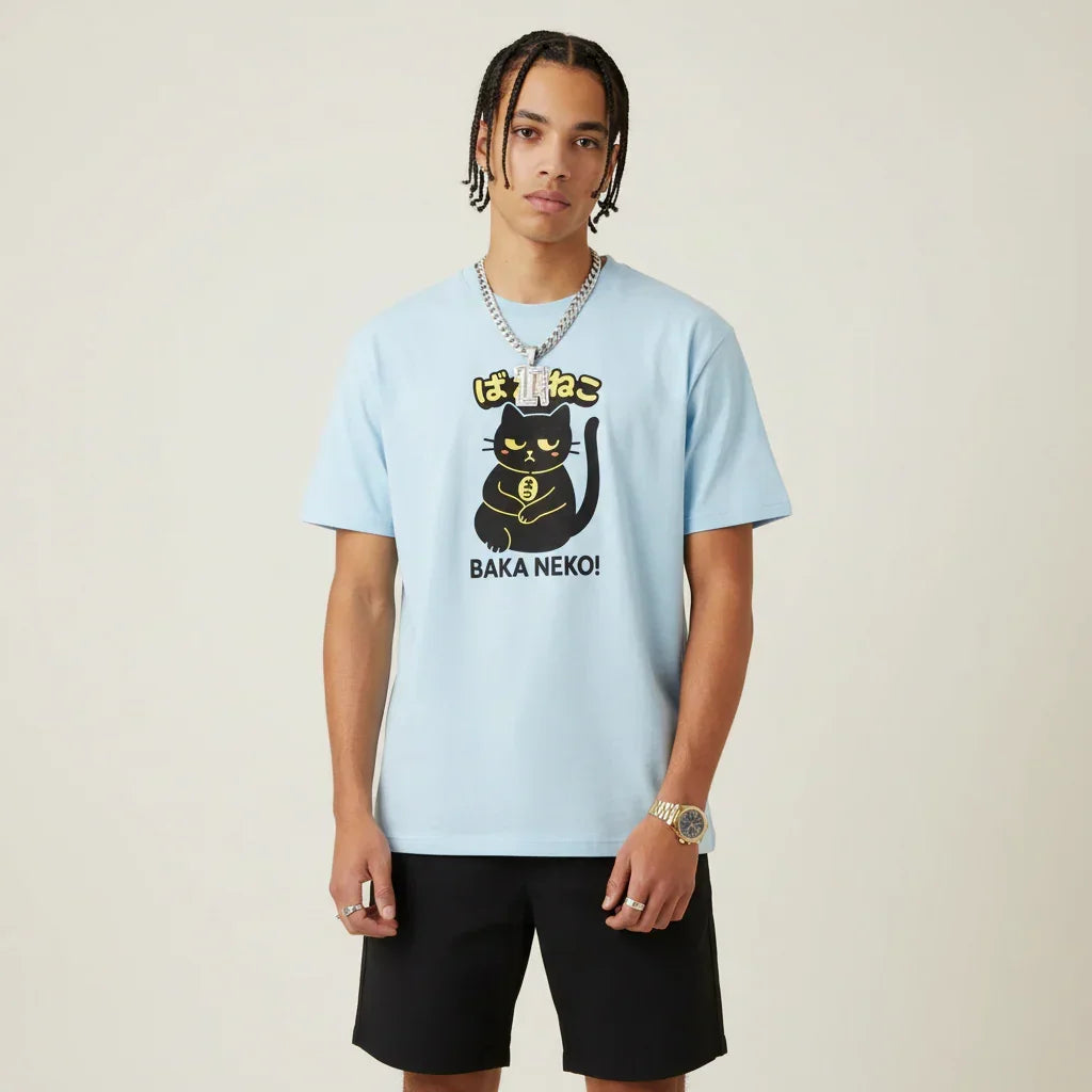 Japan T-Shirt Men’s Baka Neko Cat | Rebooters