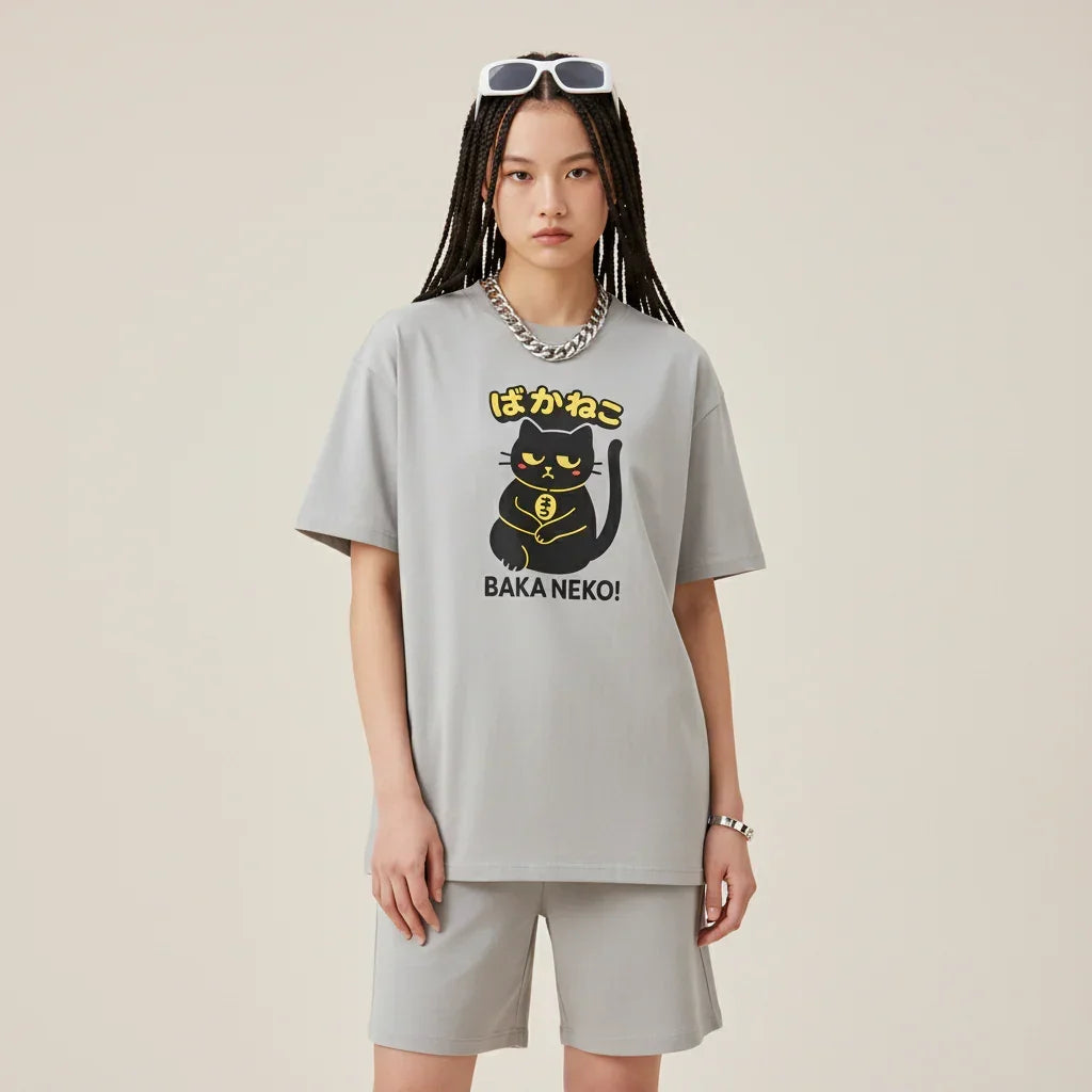 Japan T-Shirt Men’s Baka Neko Cat | Rebooters