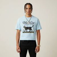 Japan T-Shirt Men’s Black Cat Records Jazz Printed Tee | Rebooters