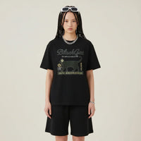 Japan T-Shirt Men’s Black Cat Records Jazz Printed Tee | Rebooters