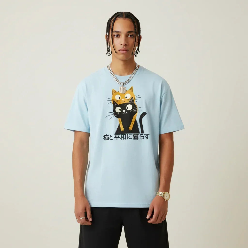 Japan T-Shirt Men’s Cat Hug | Rebooters