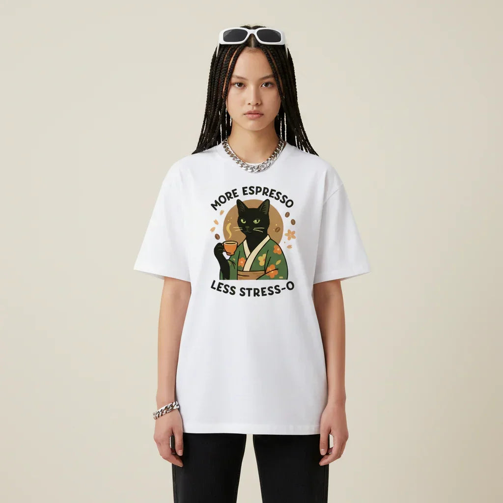 Japan T-Shirt Men’s Espresso Cat Kimono | Rebooters