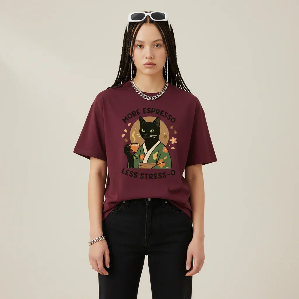 Japan T-Shirt Men’s Espresso Cat Kimono | Rebooters