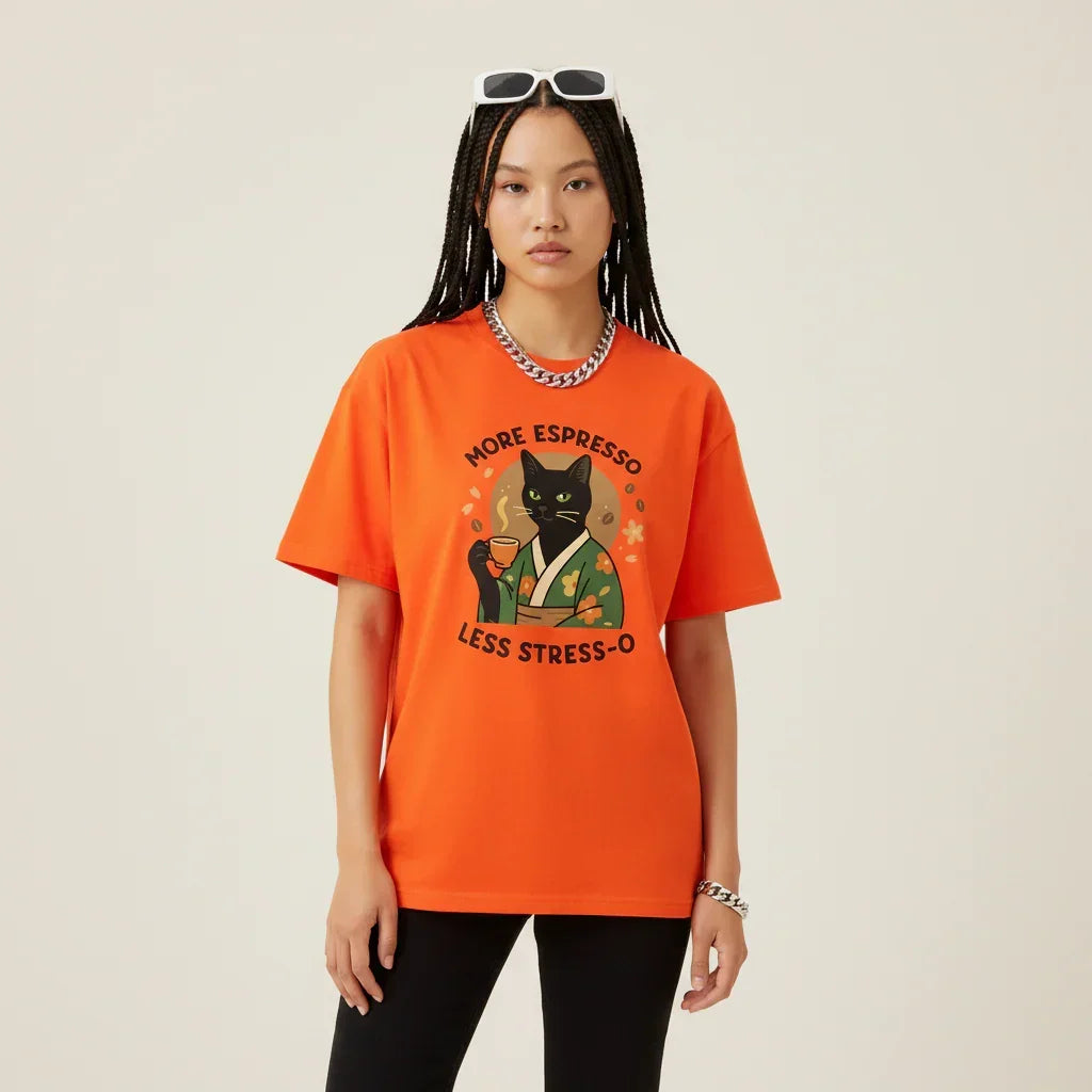 Japan T-Shirt Men’s Espresso Cat Kimono | Rebooters