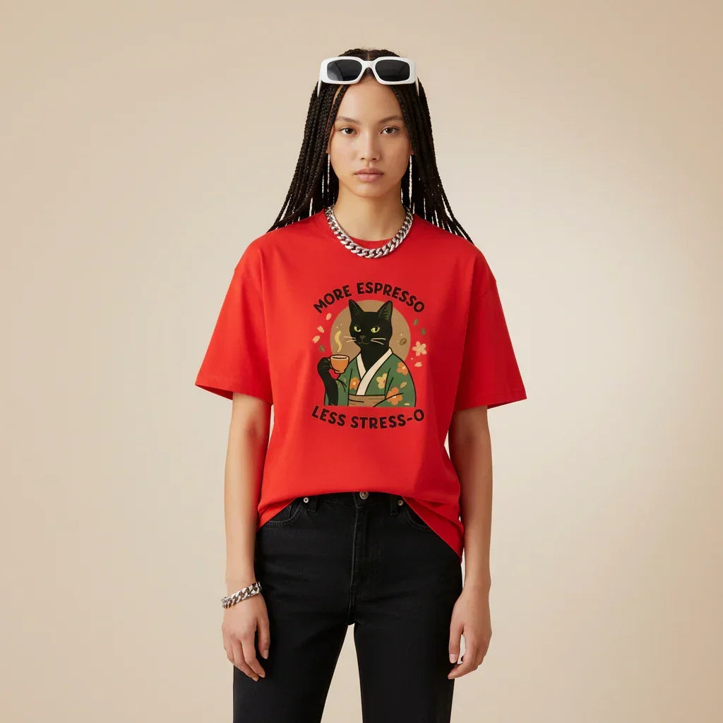 Japan T-Shirt Men’s Espresso Cat Kimono | Rebooters