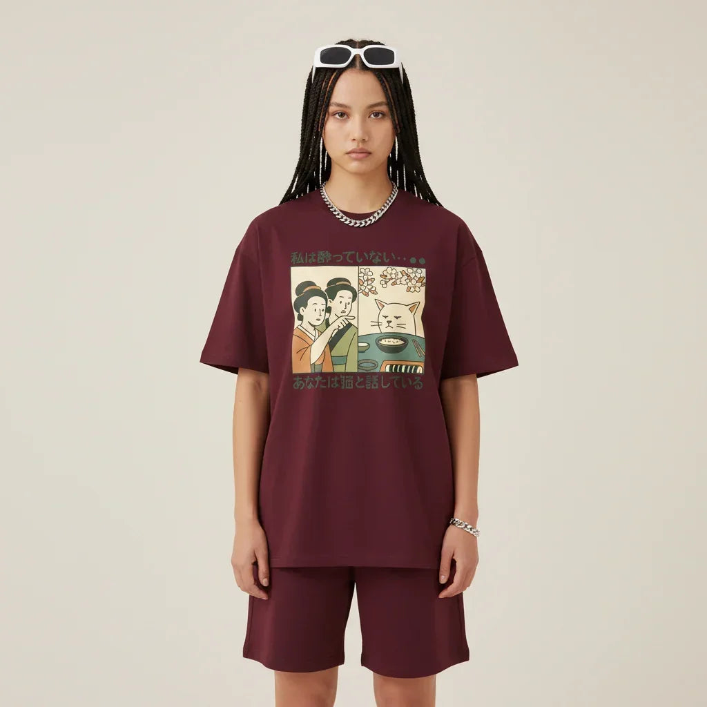 Japan T-Shirt Men’s Funny Cat Sushi Comic | Rebooters