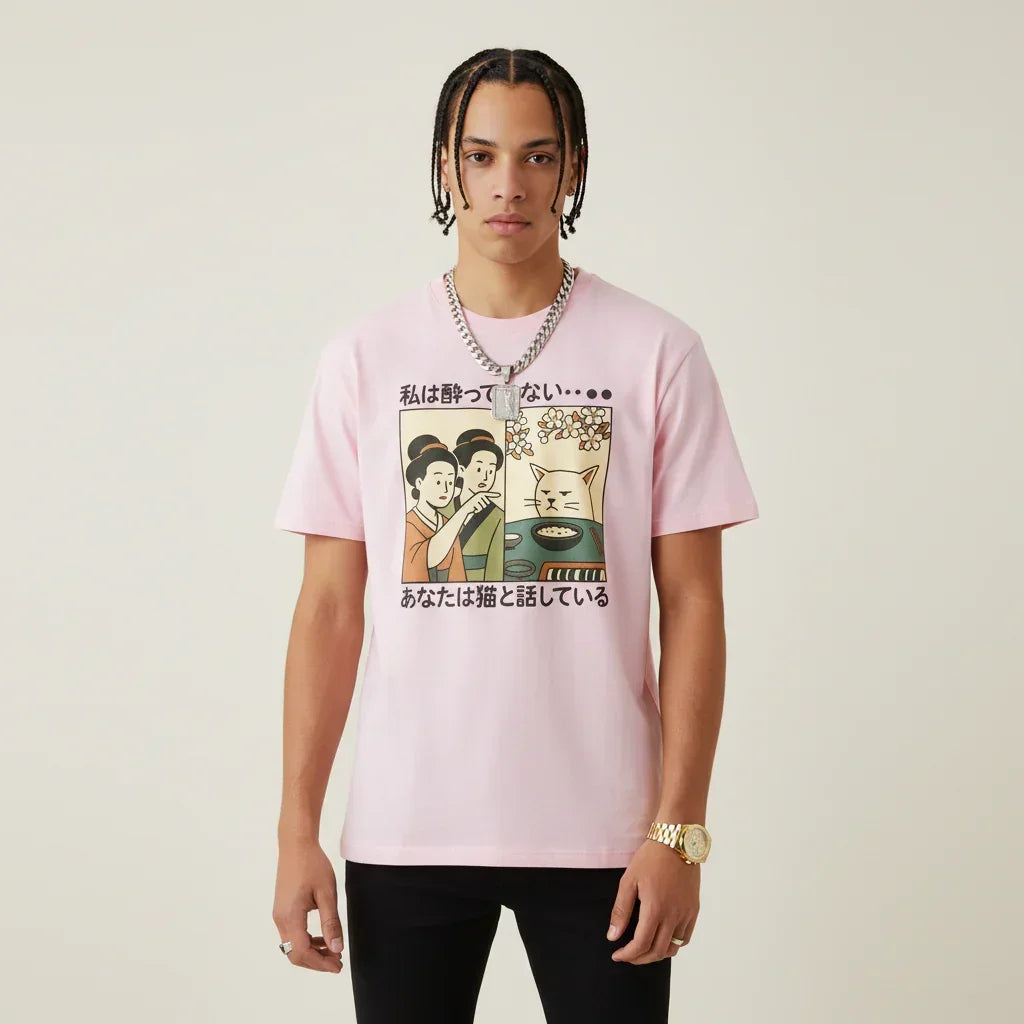 Japan T-Shirt Men’s Funny Cat Sushi Comic | Rebooters