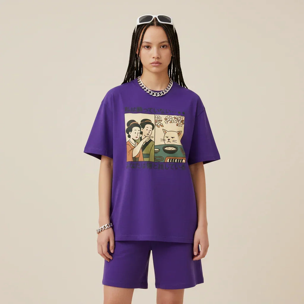 Japan T-Shirt Men’s Funny Cat Sushi Comic | Rebooters