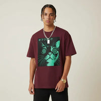 Japan T-Shirt Men’s Hypno Cat Neon | Rebooters