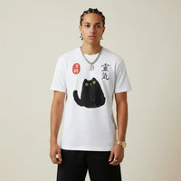 Japan T-Shirt Men’s Lucky Black Cat Lantern | Rebooters