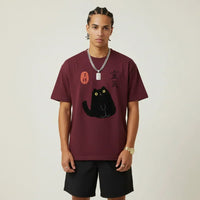 Japan T-Shirt Men’s Lucky Black Cat Lantern | Rebooters