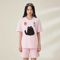 Japan T-Shirt Men’s Lucky Black Cat Lantern | Rebooters