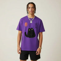 Japan T-Shirt Men’s Lucky Black Cat Lantern | Rebooters