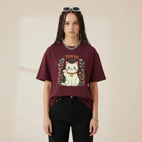Japan T-Shirt Men’s Lucky Cat Tokyo Flower Market | Rebooters