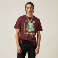 Japan T-Shirt Men’s Neko Ramen Cat Printed Tee | Rebooters