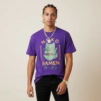 Japan T-Shirt Men’s Neko Ramen Cat Printed Tee | Rebooters