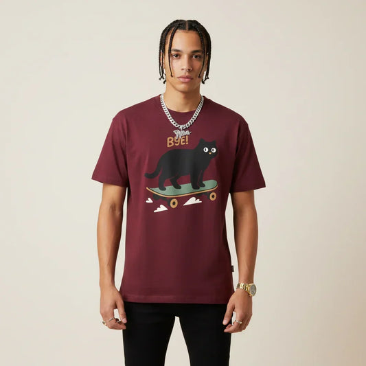 Japan T-Shirt Men’s Skater Cat Bye Graphic | Rebooters