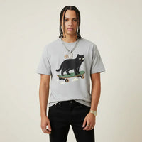 Japan T-Shirt Men’s Skater Cat Bye Graphic | Rebooters
