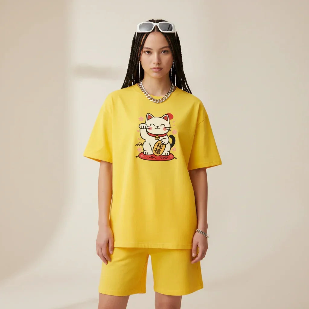 Japan T-Shirt Tokyo Lucky Cat Maneki-neko | Rebooters