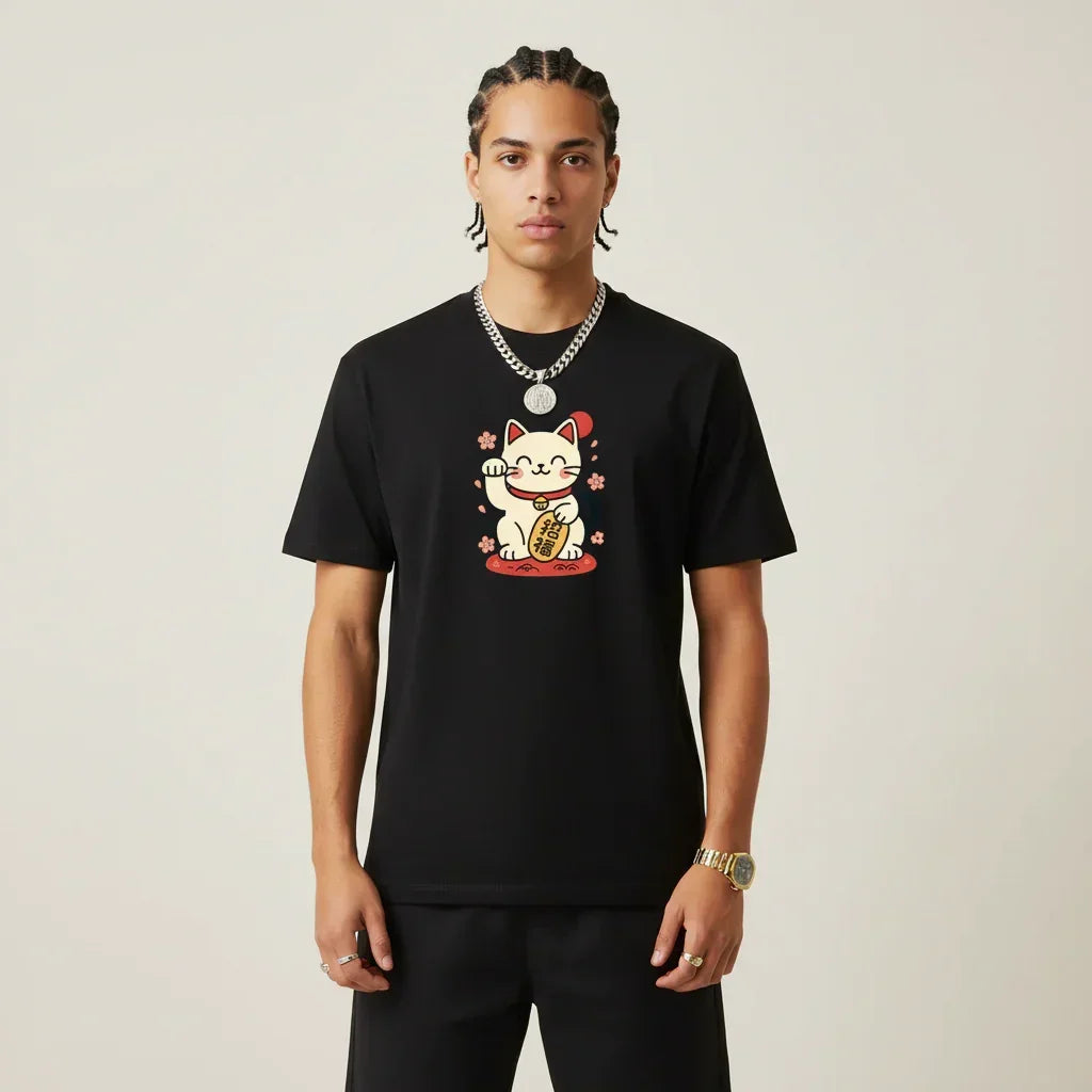 Japan T-Shirt Tokyo Lucky Cat Maneki-neko | Rebooters