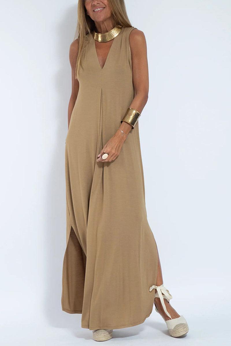 Alison Elegant Sleeveless Draped Maxi Dress for Effortless Style Rebooters Maxi Women's Dresses