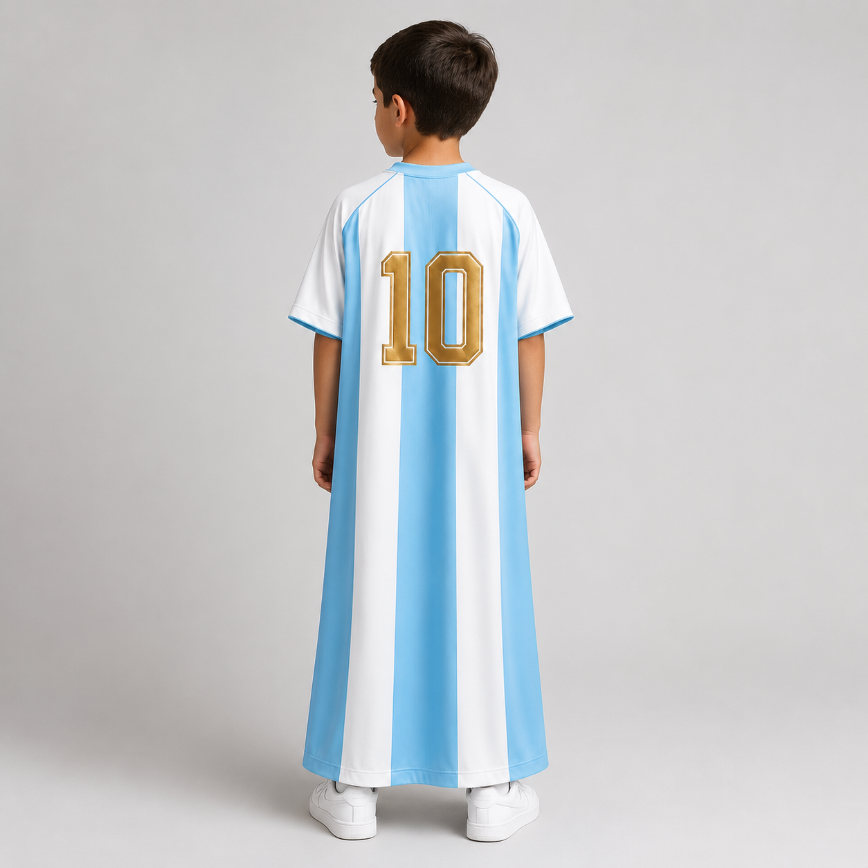 Kids Kaftan Boys Thobe Sky Blue Football Jersey Edition
