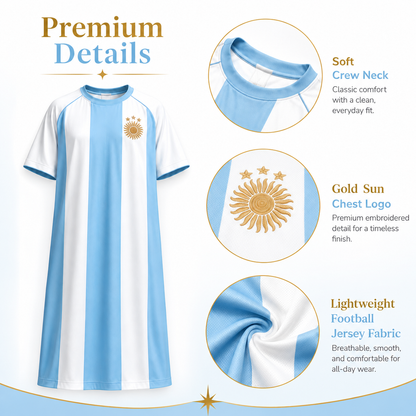 Kids Kaftan Boys Thobe Sky Blue Football Jersey Edition