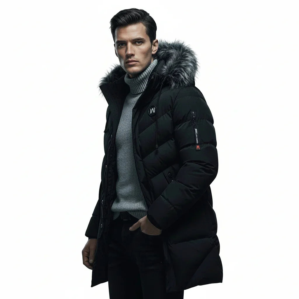Men's Parka Coat Jacket Black