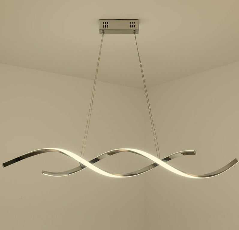 Modern Golden Spiral Linear Pendant Light for Home Decor | Rebooters - Rebooters