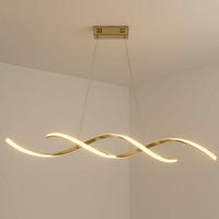 Modern Golden Spiral Linear Pendant Light for Home Decor | Rebooters - Rebooters