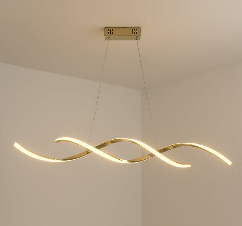 Modern Golden Spiral Linear Pendant Light for Home Decor | Rebooters - Rebooters