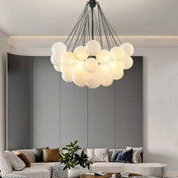 European Style White Flower Cluster Ball Glass Chandelier | Rebooters - Rebooters