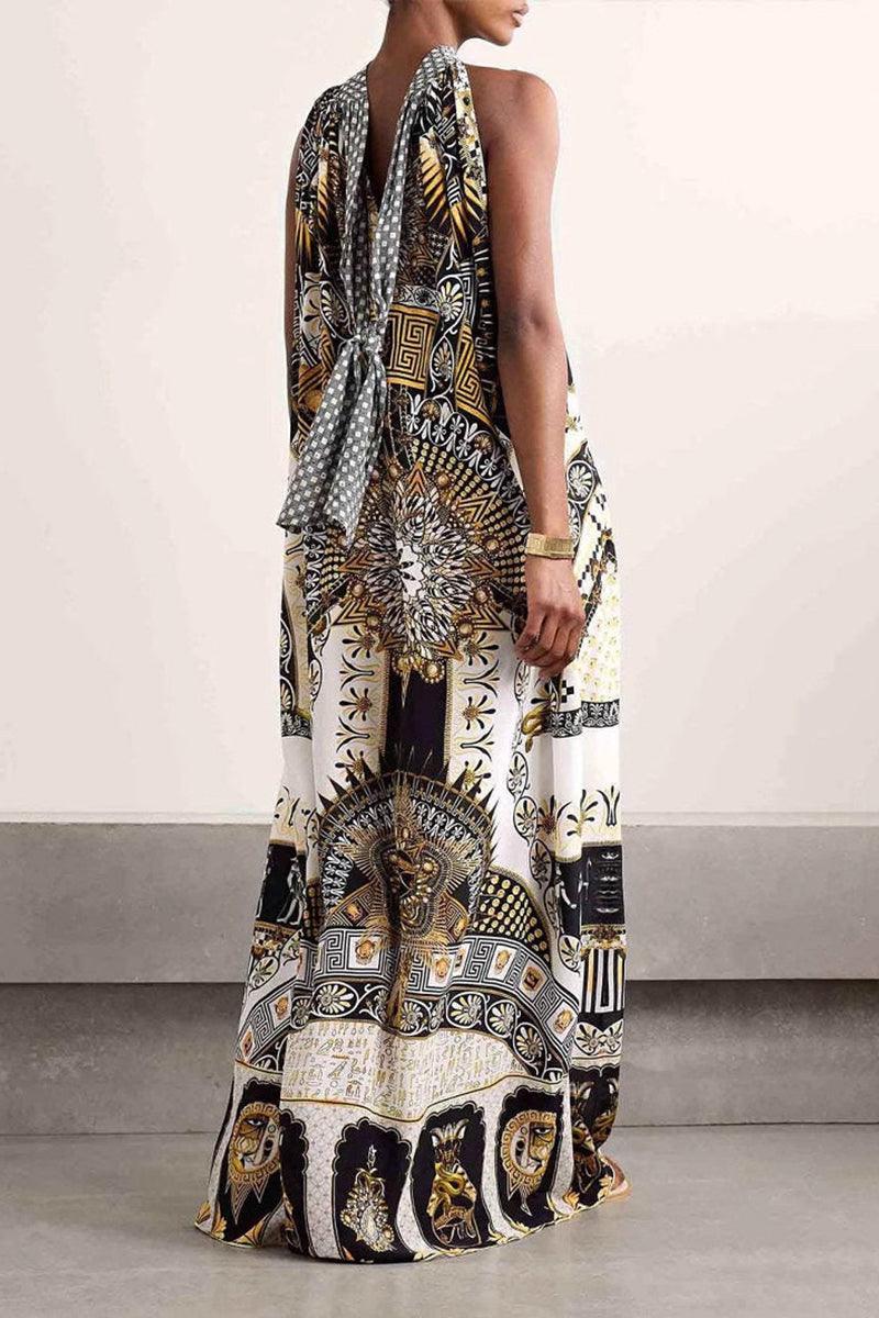 Eleanor Baroque Sleeveless Maxi Dress for Luxe Vacations Rebooters Maxi Women's Dresses