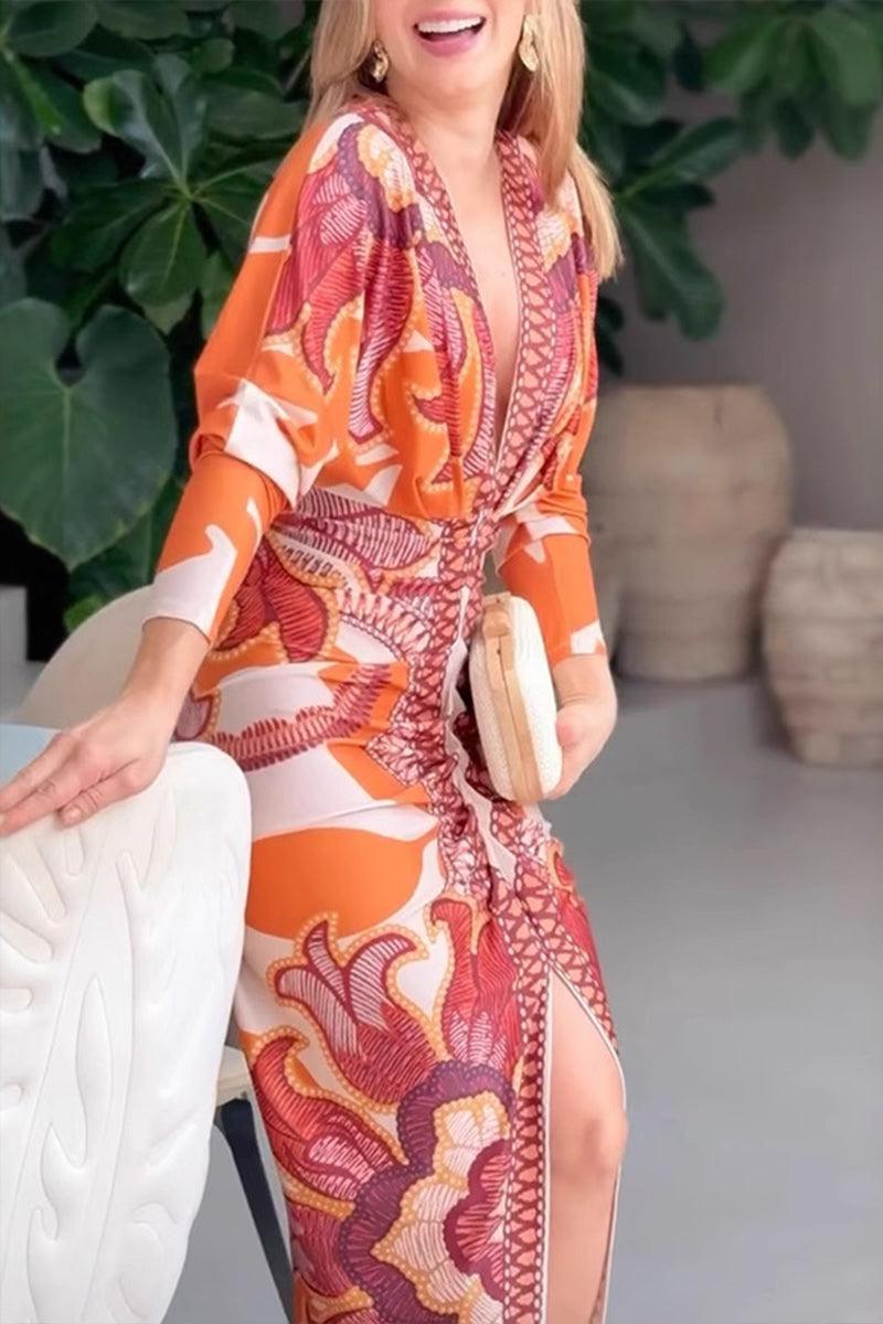 Ottilie V-Neck Ruched Bodycon Midi Dress for Effortless Elegance - Rebooters -Women's Dresses