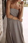 Alexa Elegant Strapless Geo Maxi Dress for Effortless Style Rebooters Maxi Women's Dresses