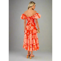 Mabel Flowing Off-Shoulder Maxi Dress with Vintage Puff Sleeves