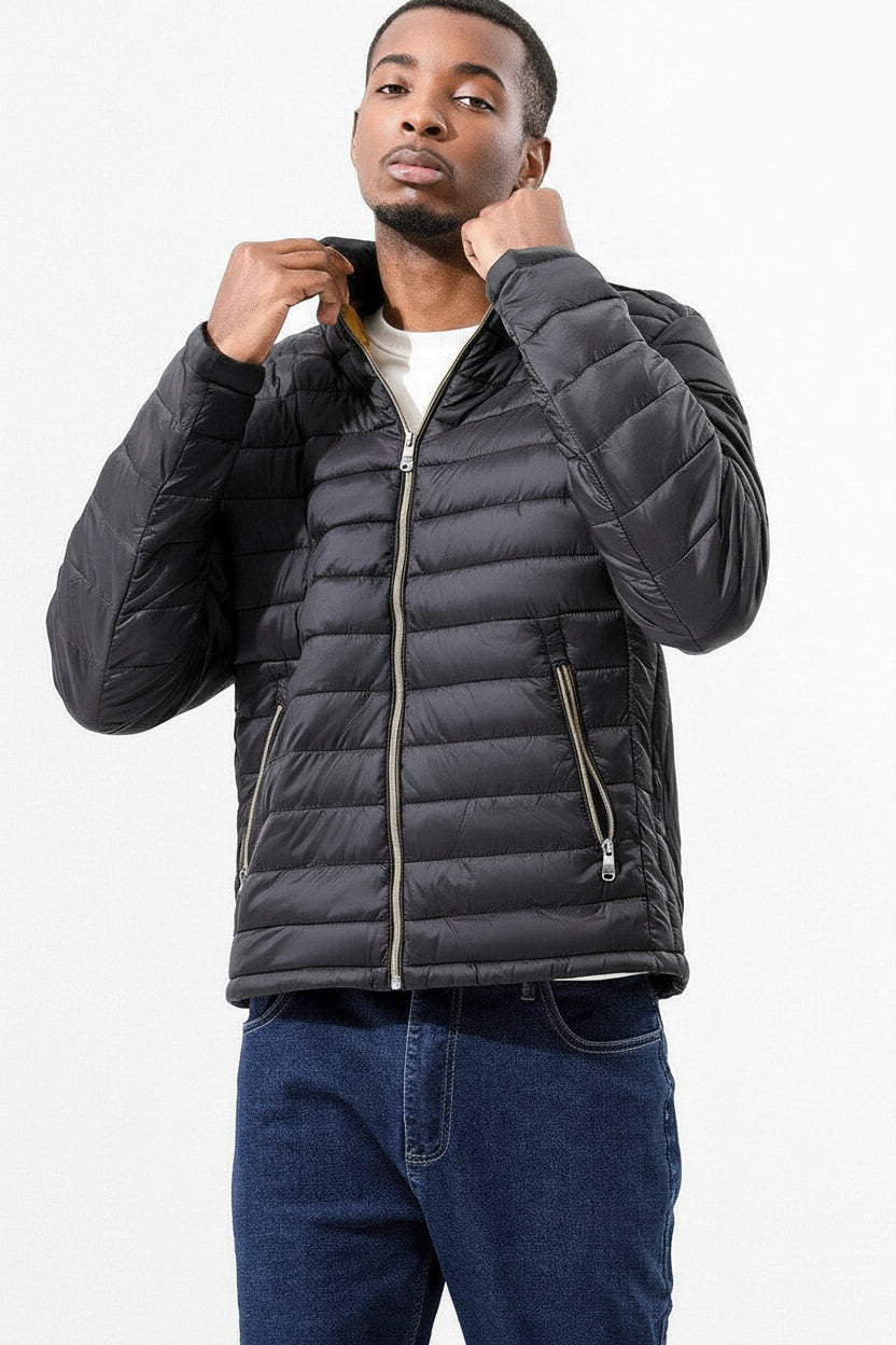 Men's Puffer Jacket - Lightweight Warm Windproof Casual Down - Rebooters