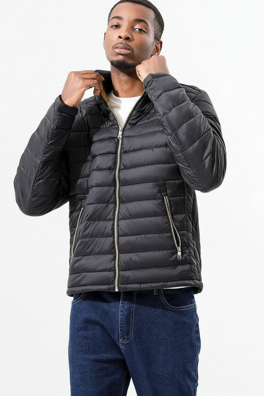 Men's Puffer Jacket - Lightweight Warm Windproof Casual Down - Rebooters