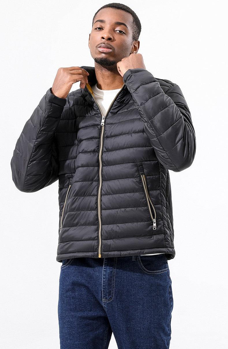 Men's Puffer Jacket - Lightweight Warm, Windproof, Winter Casual Down - Rebooters