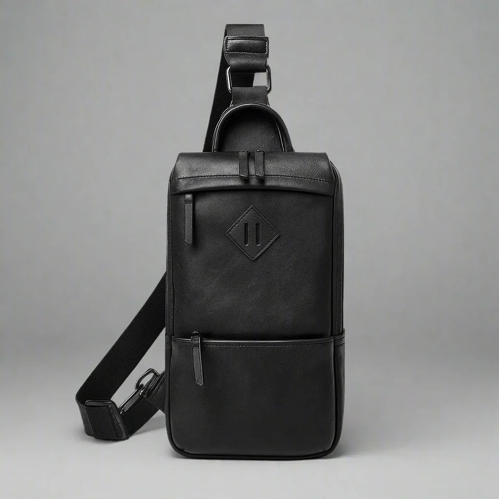 Men’s Black Shoulder Messenger Bag | Rebooters