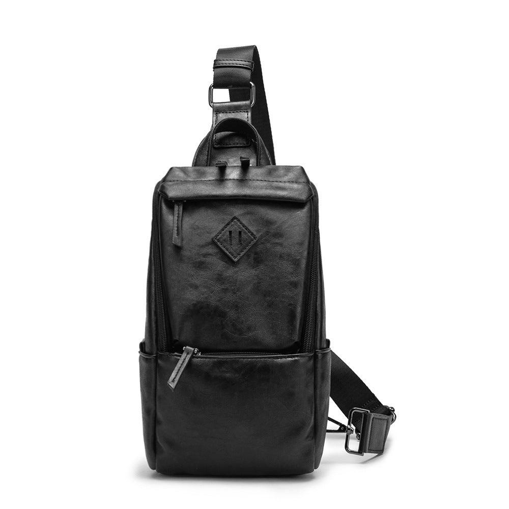 Men's Black Shoulder Messenger Bag - Rebooters