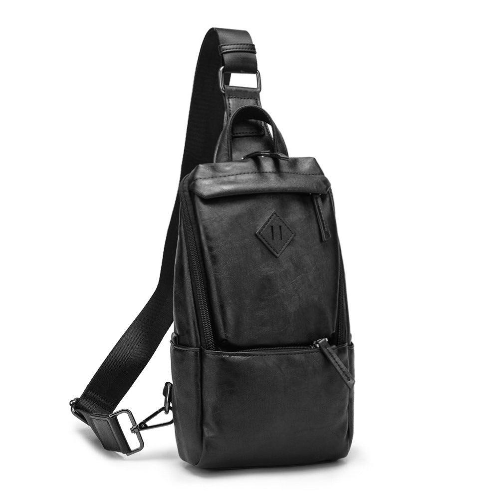 Men's Black Shoulder Messenger Bag - Rebooters