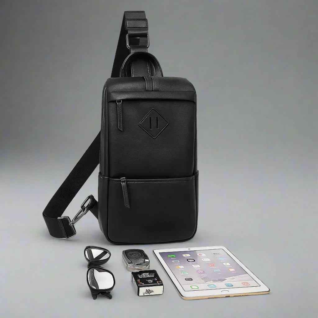 Men’s Black Shoulder Messenger Bag